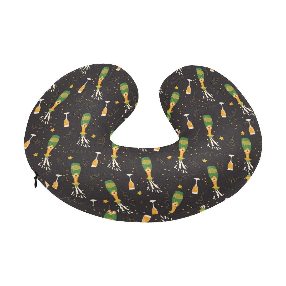 Champagne Pattern Print Design 04 U-Shaped Travel Neck Pillow