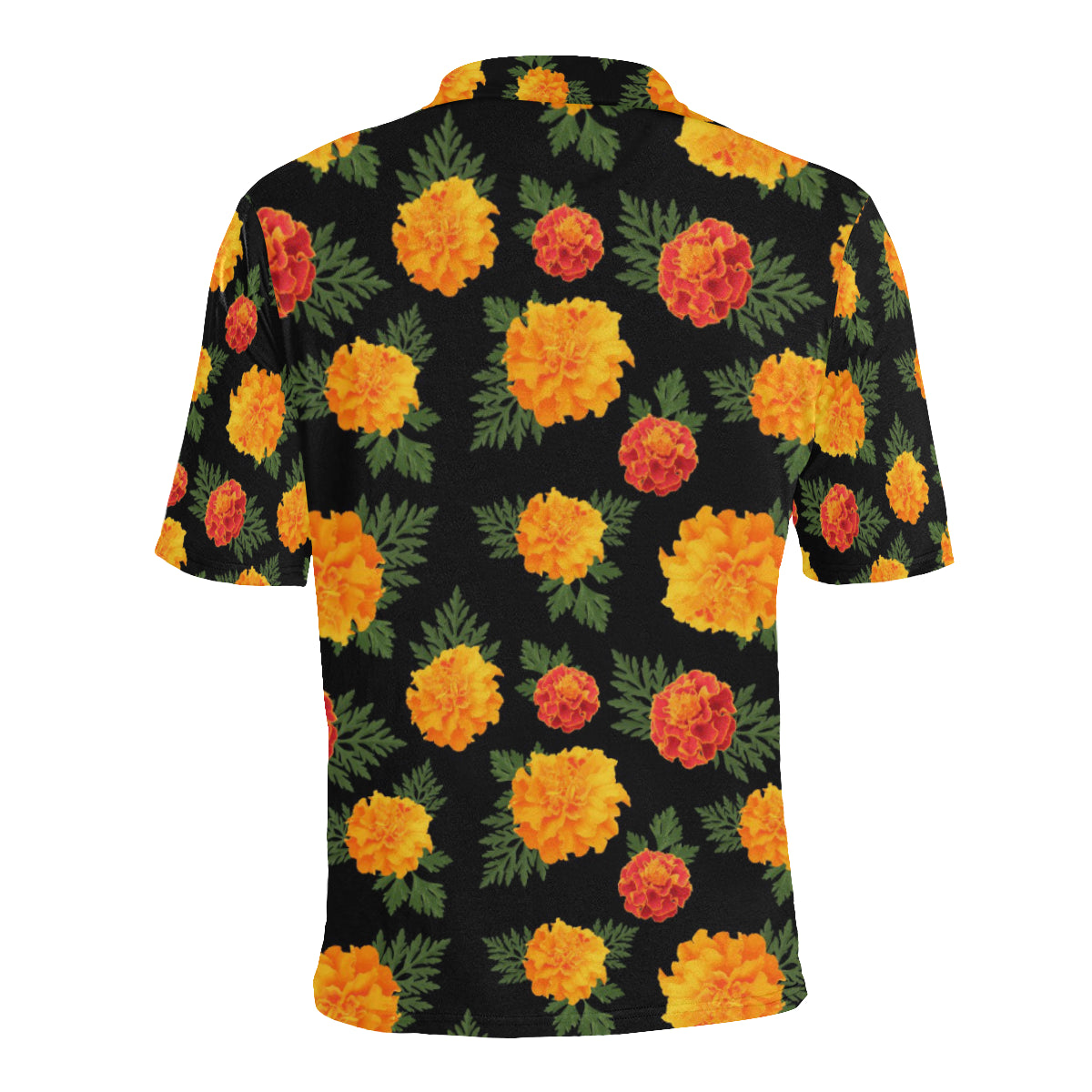 Marigold Pattern Print Design MR05 Men Polo Shirt