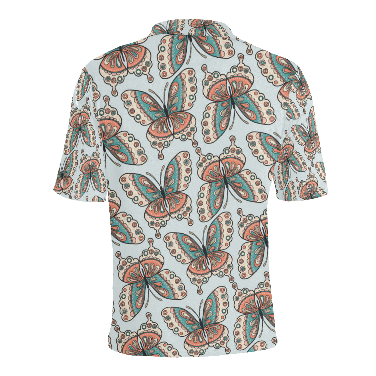 Butterfly Pattern Men Polo Shirt