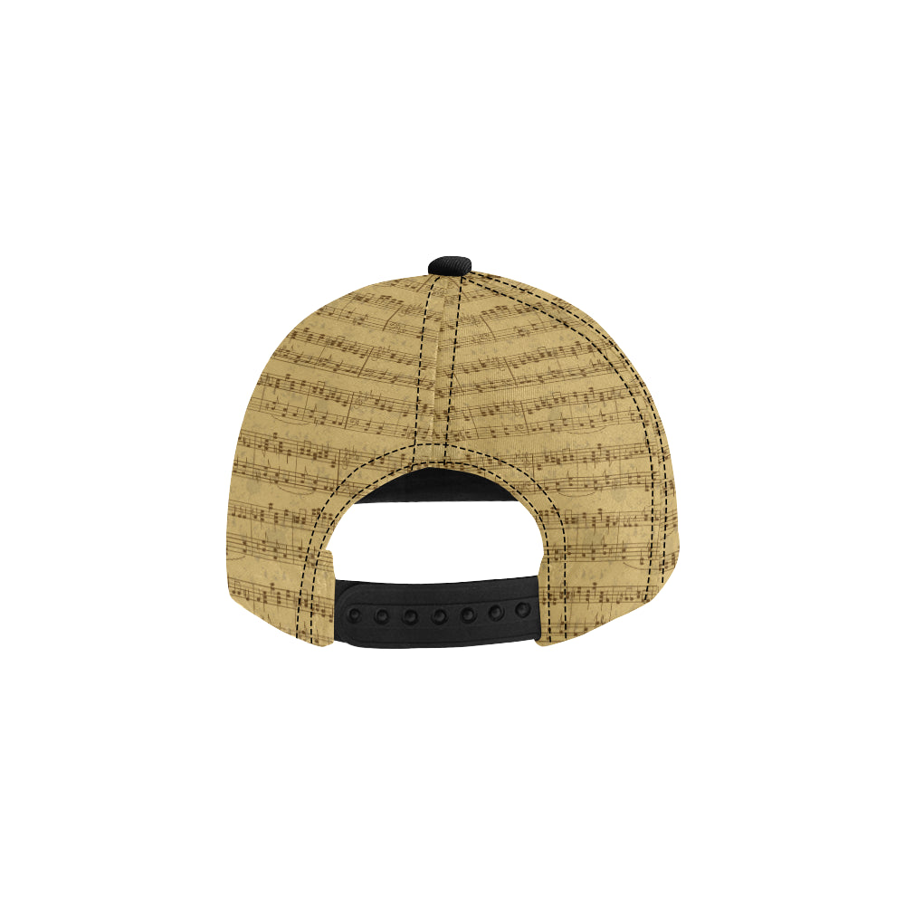 Music Note Vintage Themed Print Snapback Cap