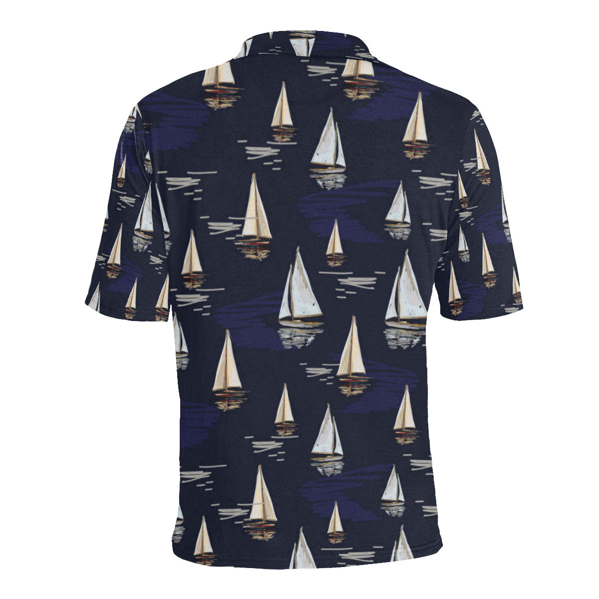 Sailing Ships Pattern Print Design A05 Men Polo Shirt