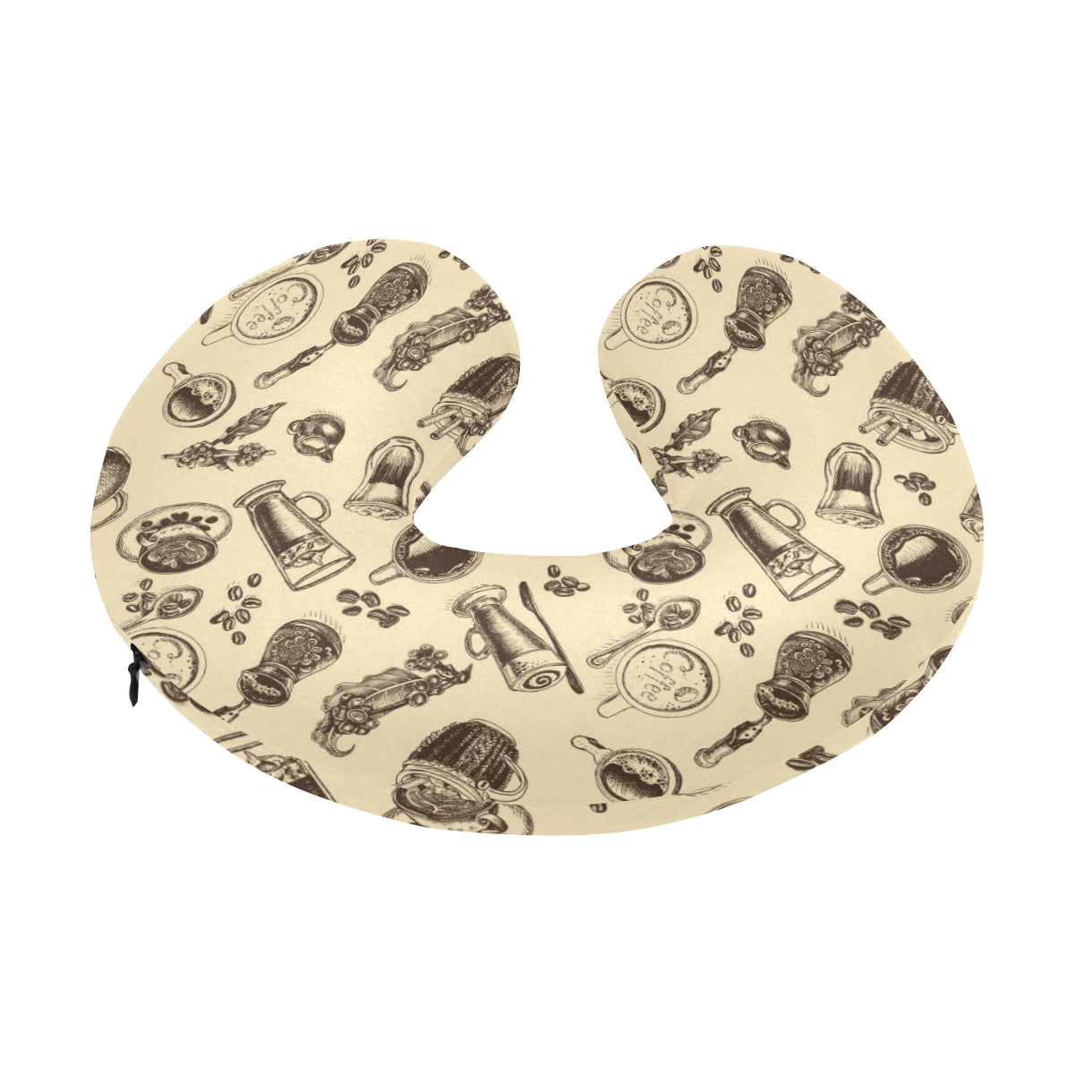 Coffee Pattern Print Design 05 U-Shaped Travel Neck Pillow