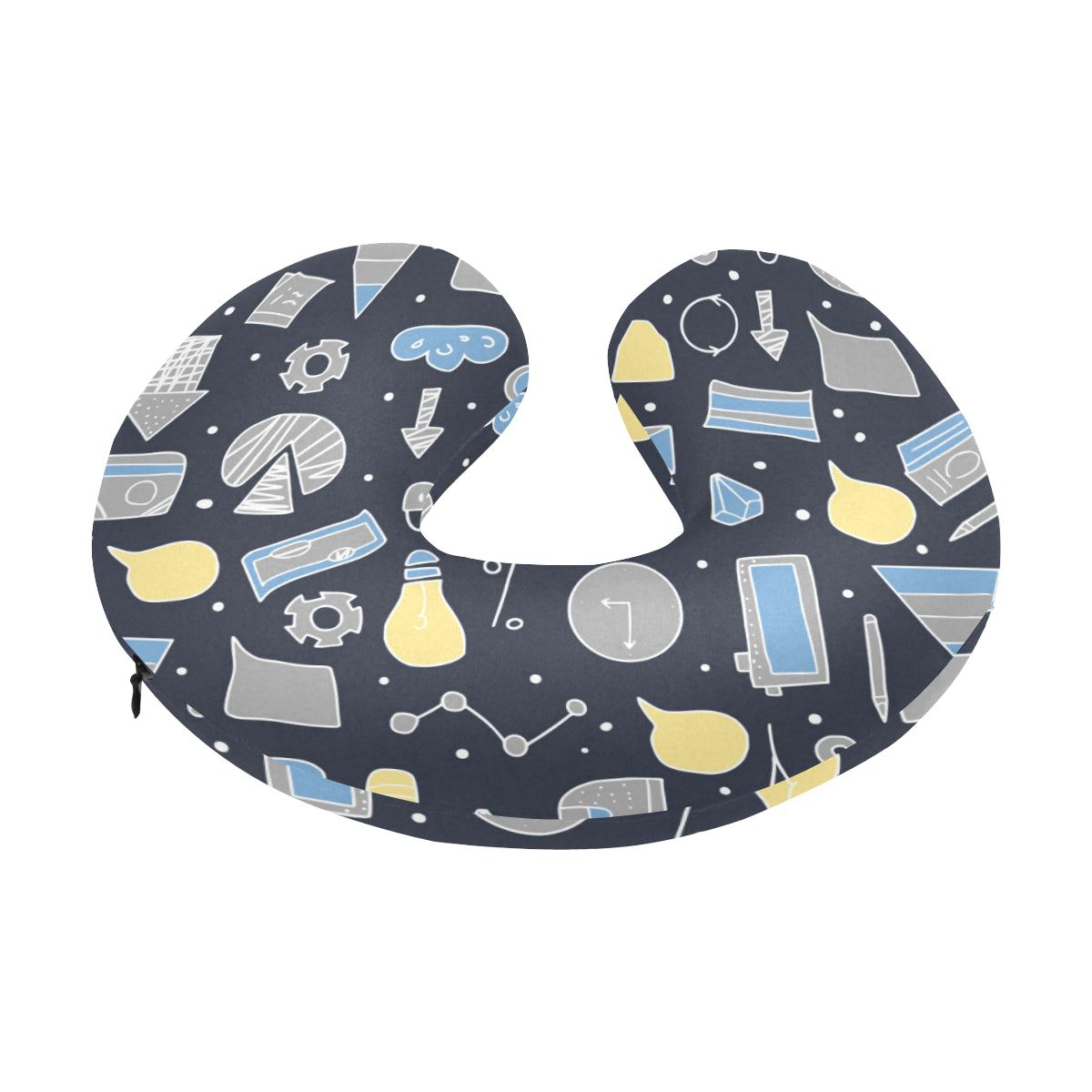 Accounting Financial Pattern Print Design 04 U-Shaped Travel Neck Pillow