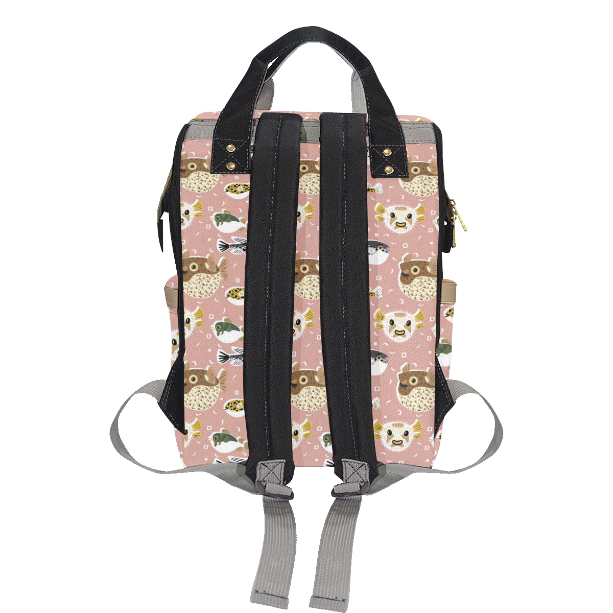 Fugu Cute Pattern Print Design 01 Diaper Bag Backpack