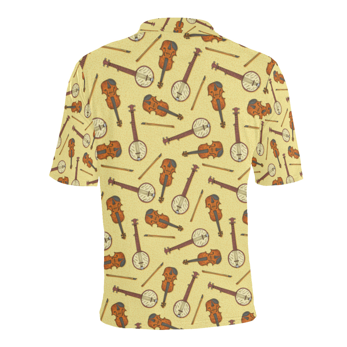 Banjo Violin Pattern Print Design 01 Men Polo Shirt