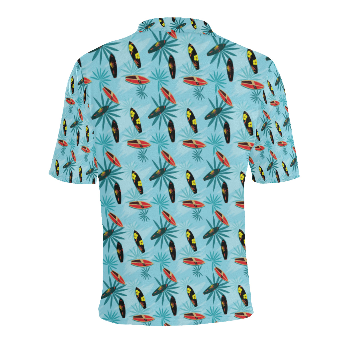 Surfboard Themed Pattern Men Polo Shirt