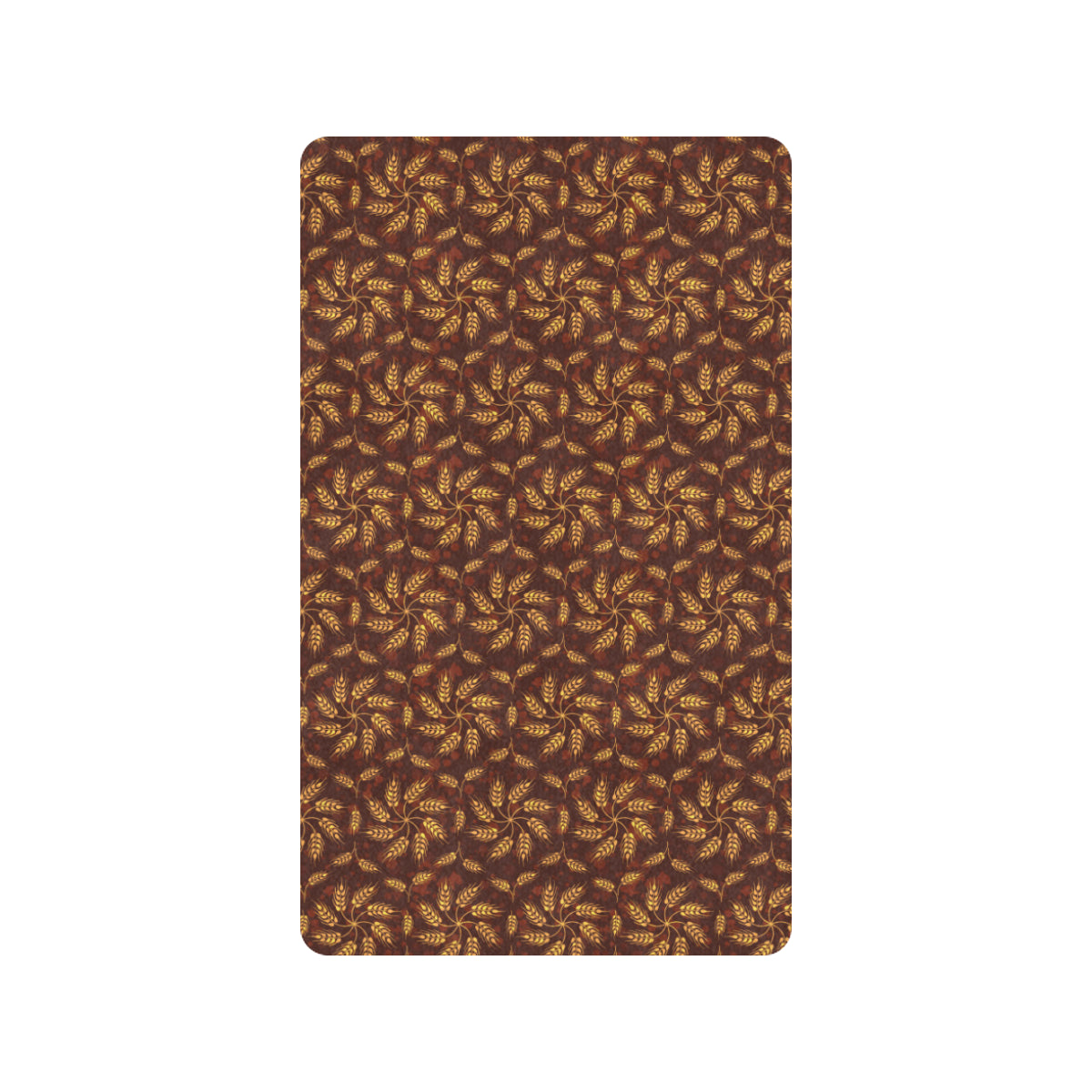 Agricultural Brown Wheat Print Pattern Rubber Doormat