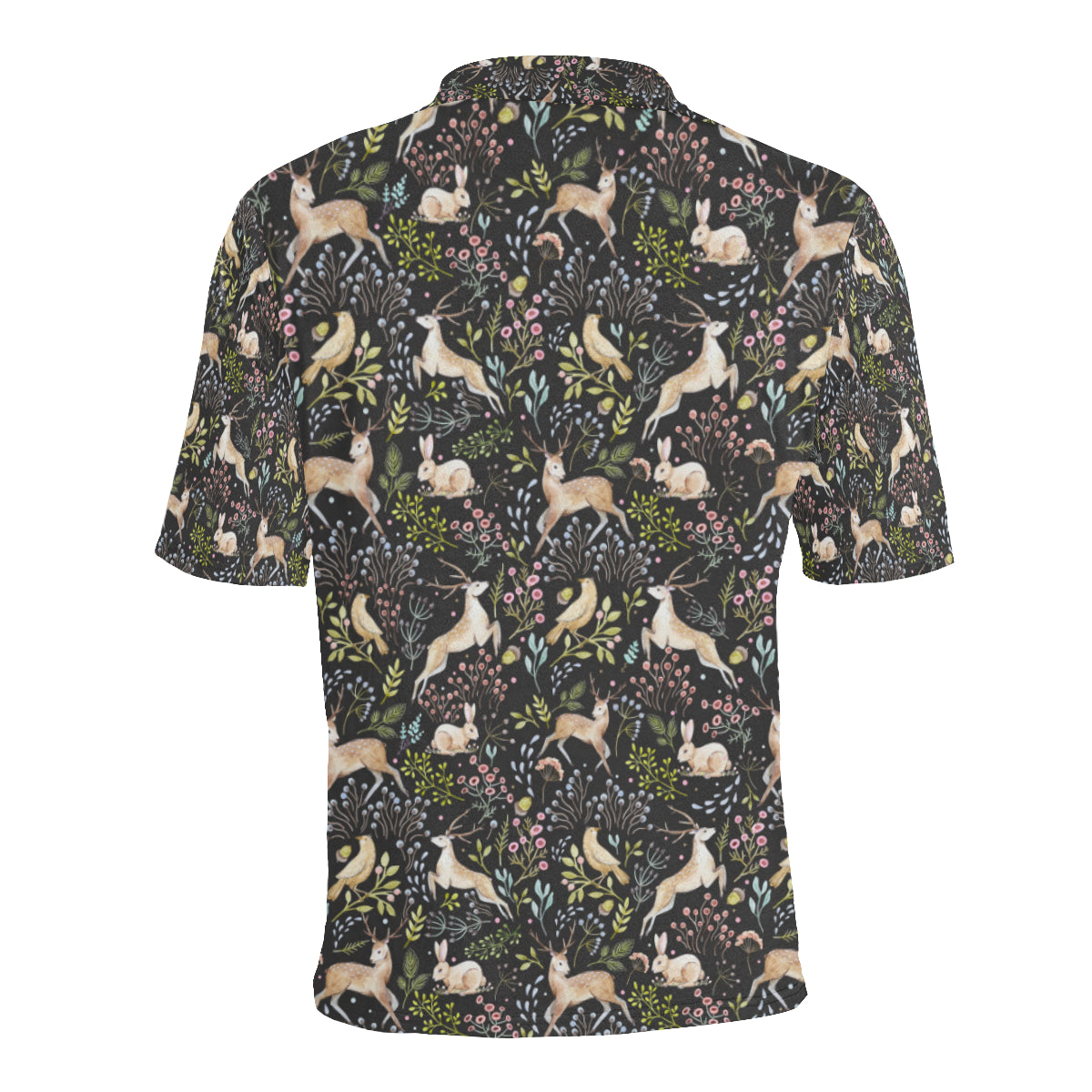Deer Floral Jungle Men Polo Shirt