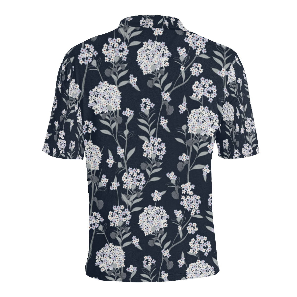 Hydrangea Pattern Print Design HD07 Men Polo Shirt