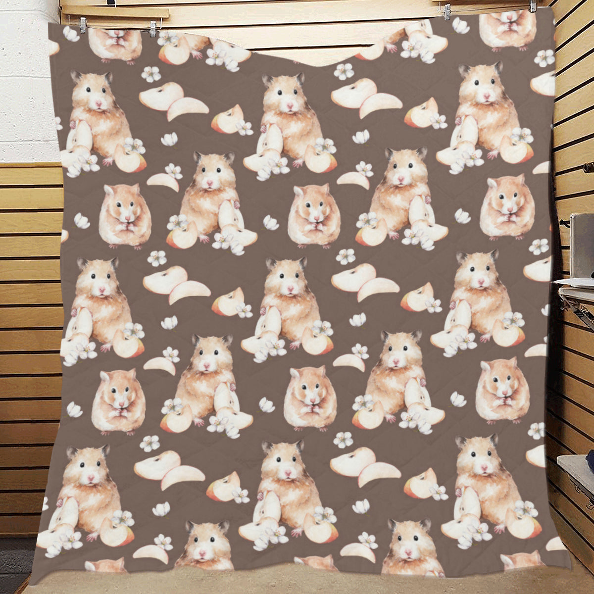 Hamster Pattern Print Design 03 Premium Quilt