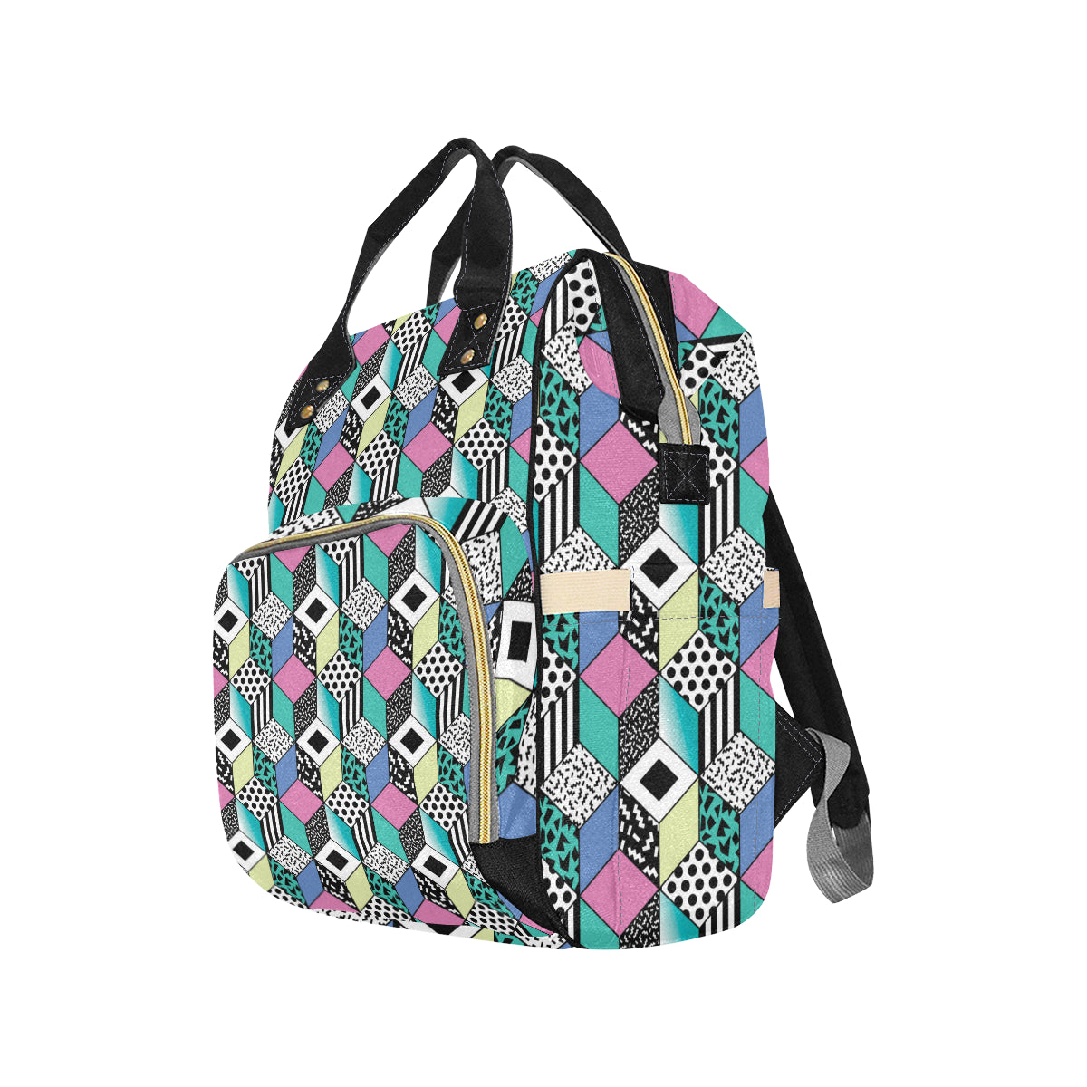 90s Pattern Print Design 3 Diaper Bag Backpack