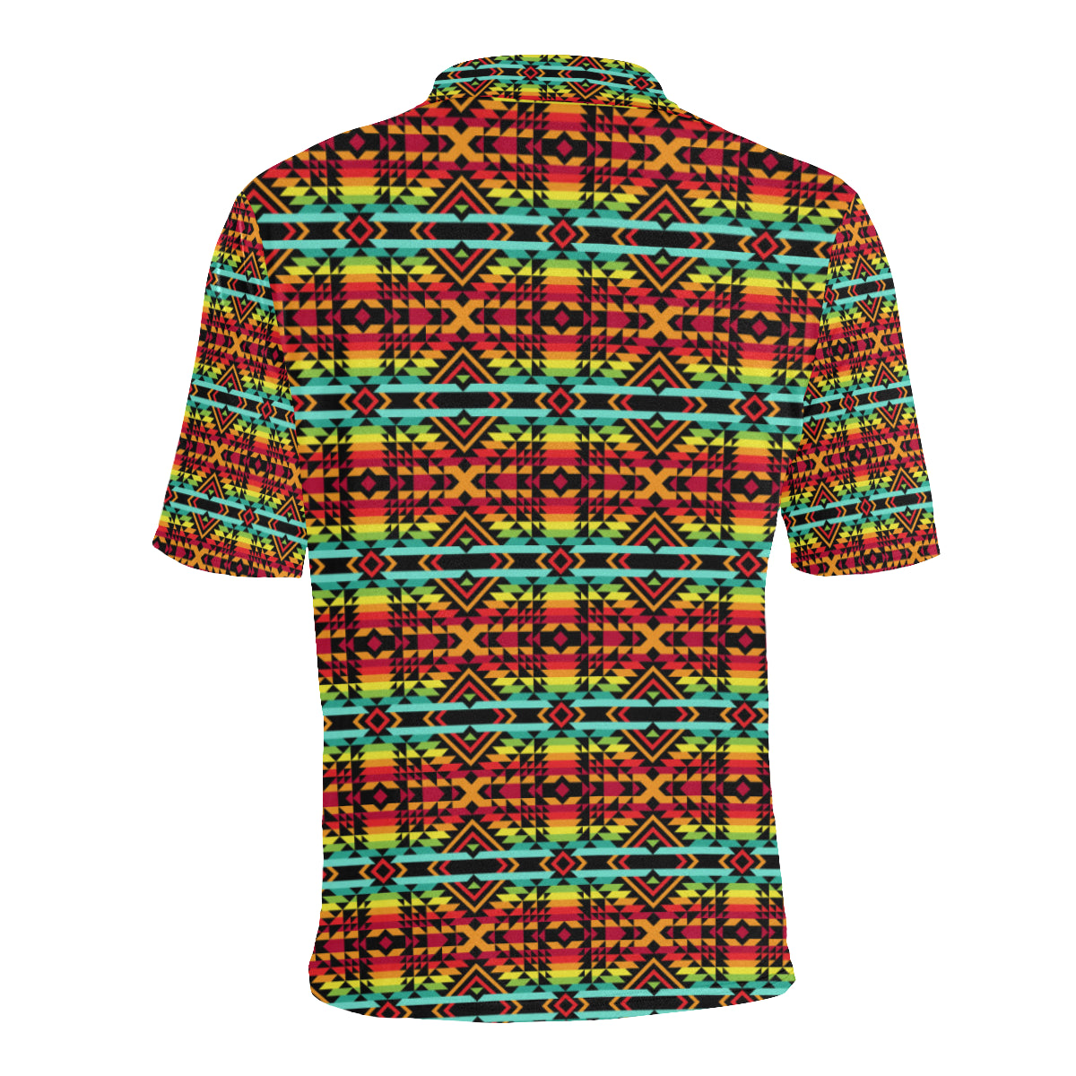 Kente Red Design African Print Men Polo Shirt