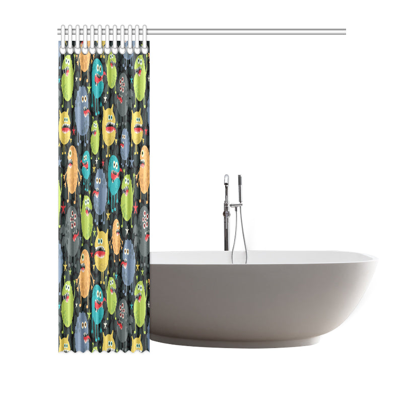 Monster Pattern Print Design 01 Shower Curtain