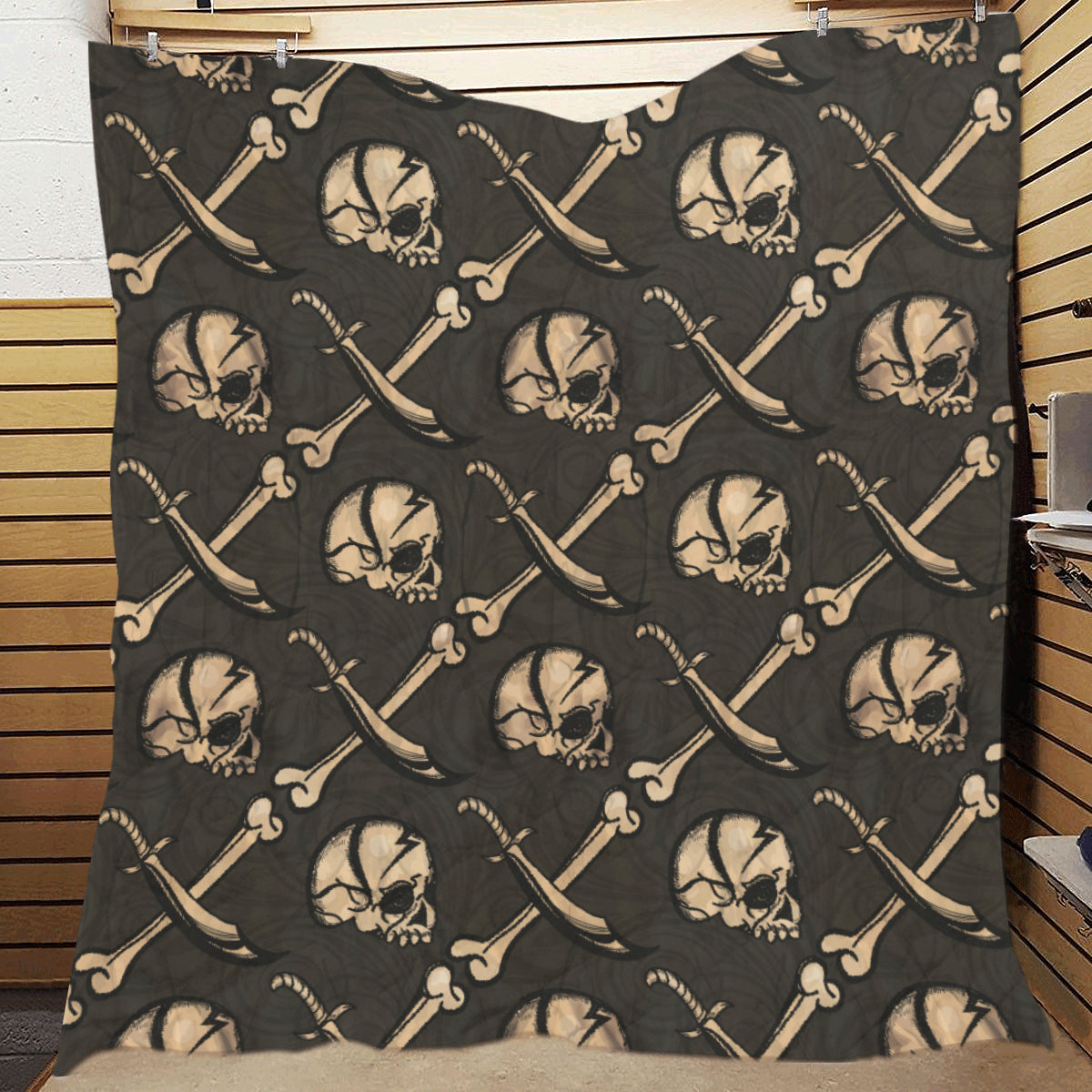 Pirate Pattern Print Design A03 Premium Quilt