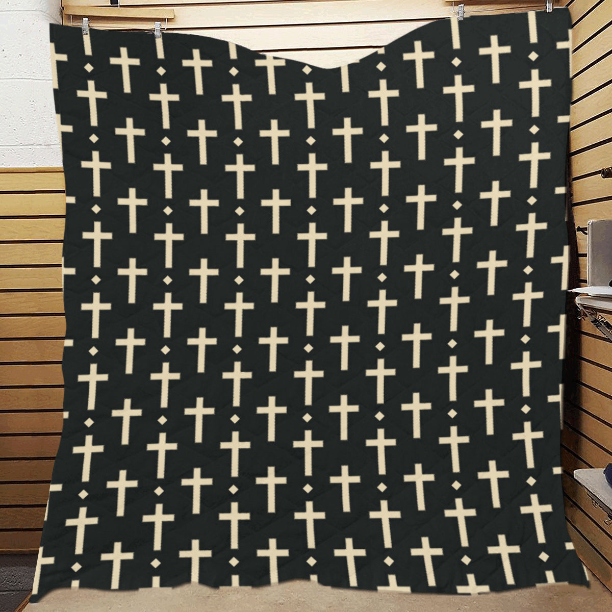 Cross Pattern Print Design 03 Premium Quilt