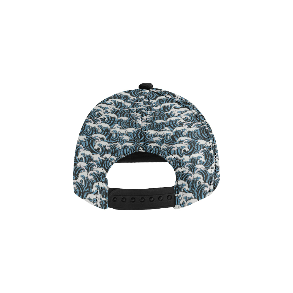 Surf Wave Pattern Print Snapback Cap