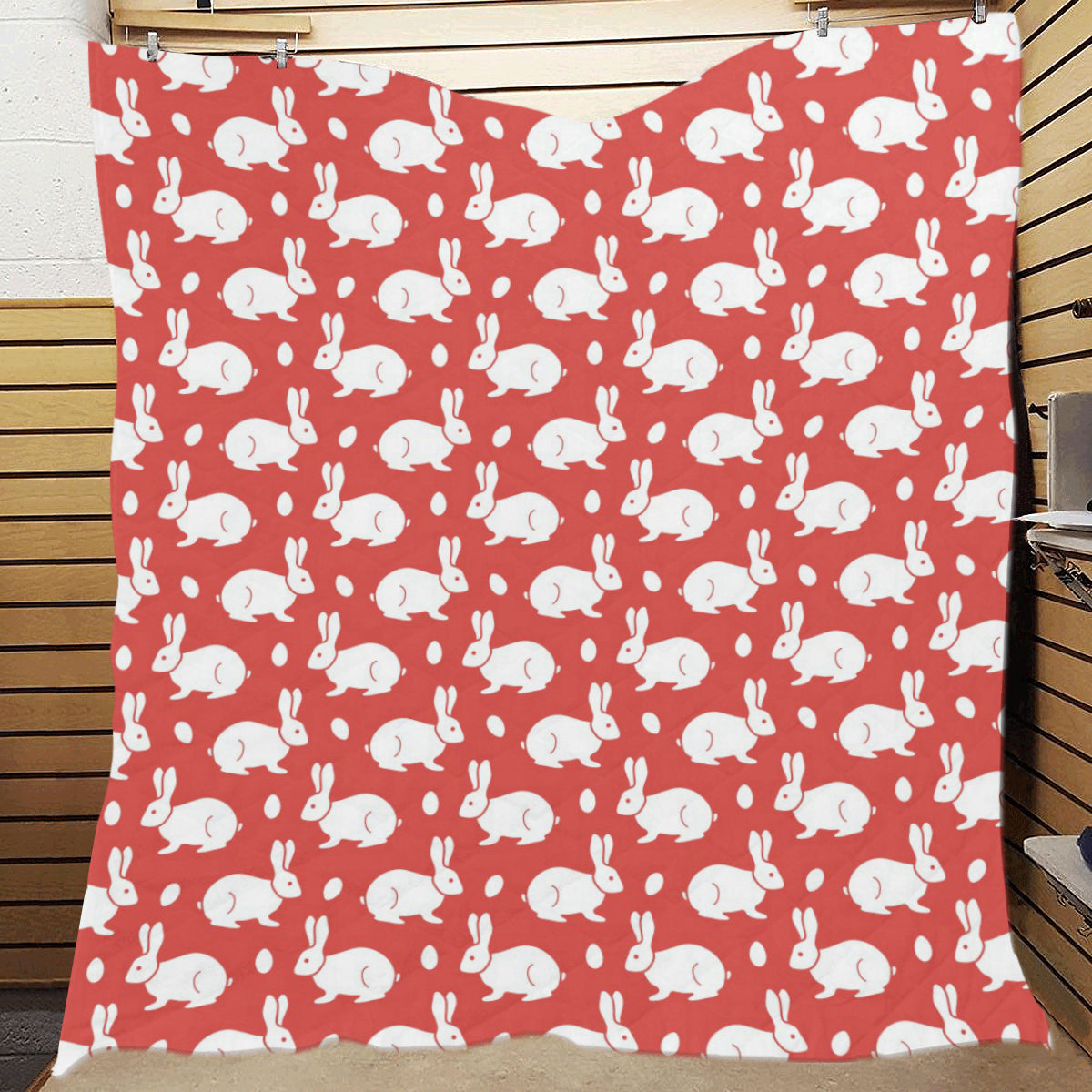 Rabbit Pattern Print Design RB017 Premium Quilt