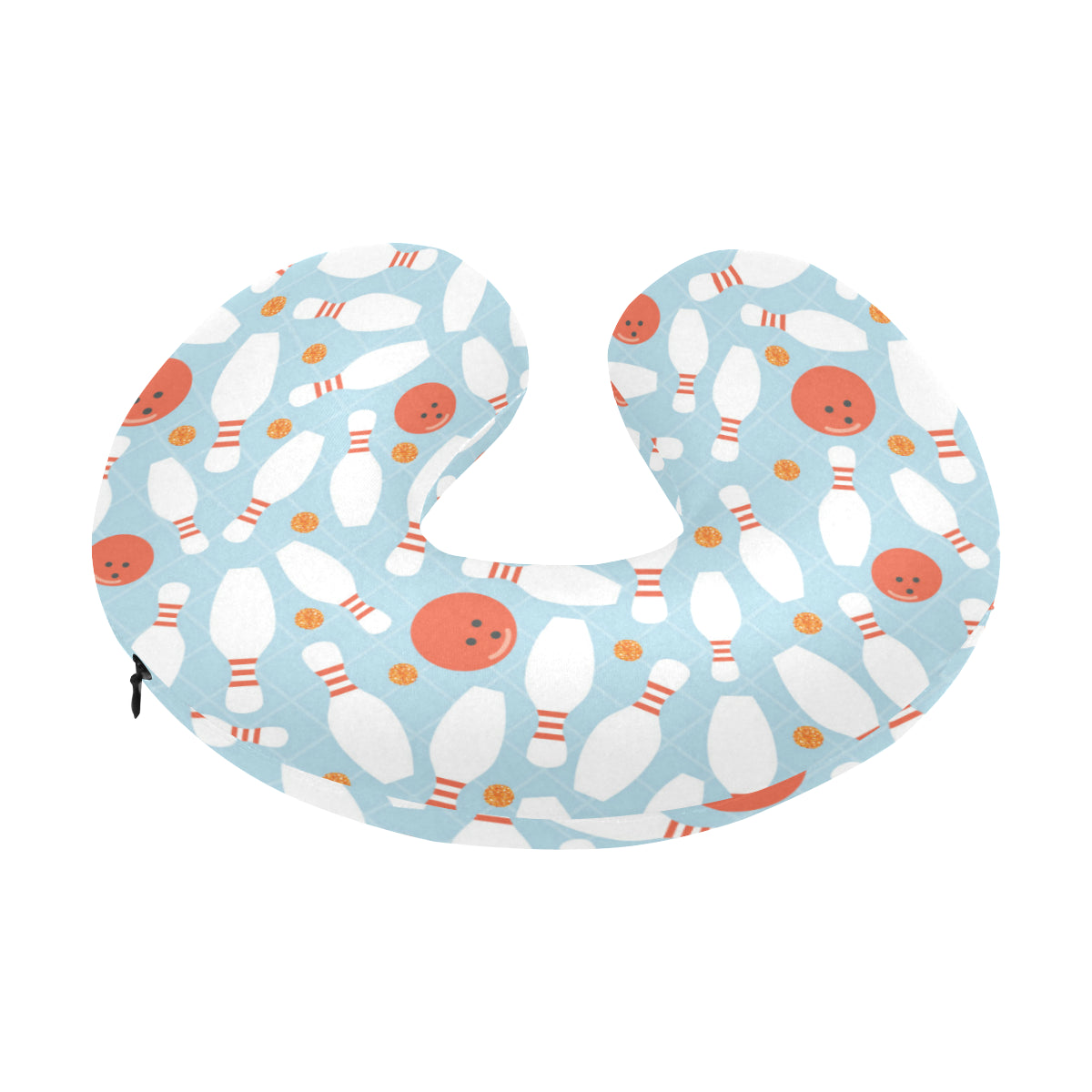 Bowling Pattern Print Design 09 U-Shaped Travel Neck Pillow