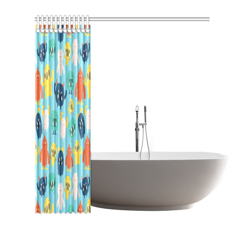 Monster Cartoon Pattern Print Design 03 Shower Curtain