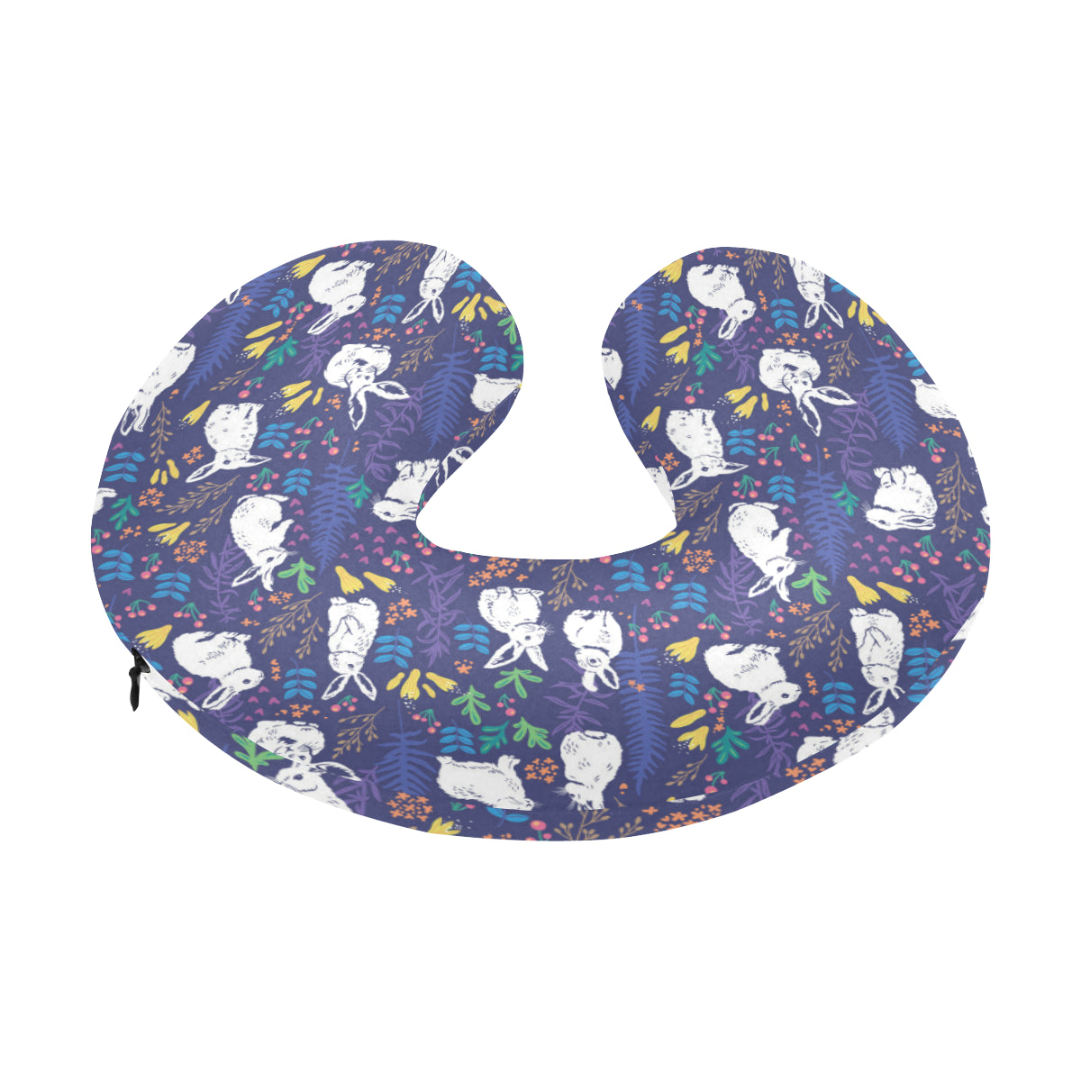 Bunny Pattern Print Design 01 U-Shaped Travel Neck Pillow