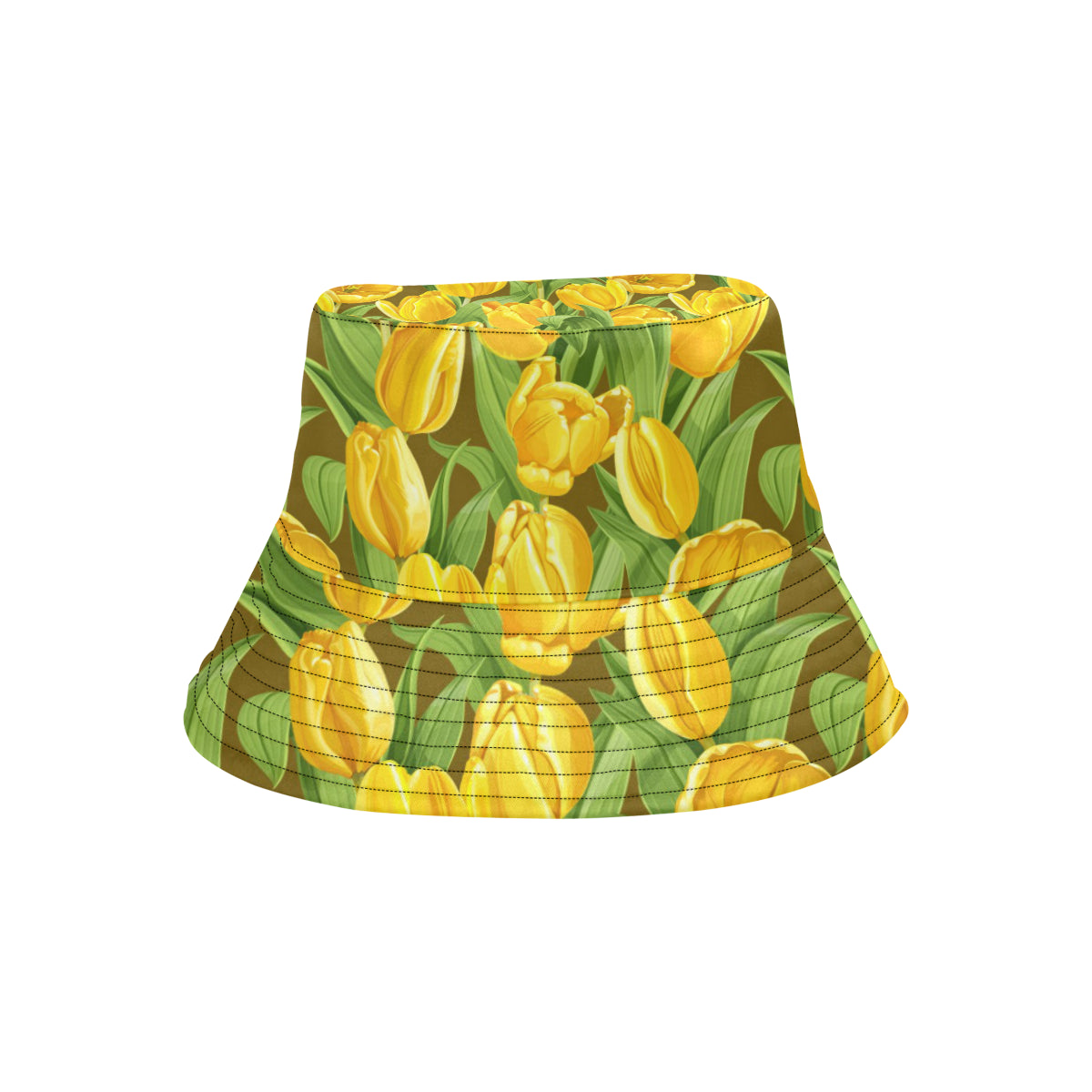 Tulip Yellow Pattern Print Design TP010 Unisex Bucket Hat