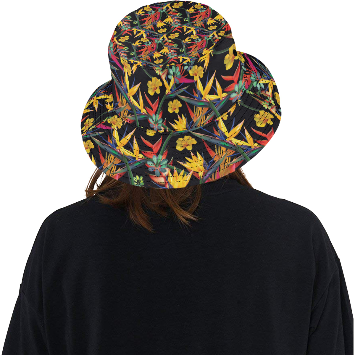 Bird Of Paradise Pattern Print Design BOP016 Unisex Bucket Hat