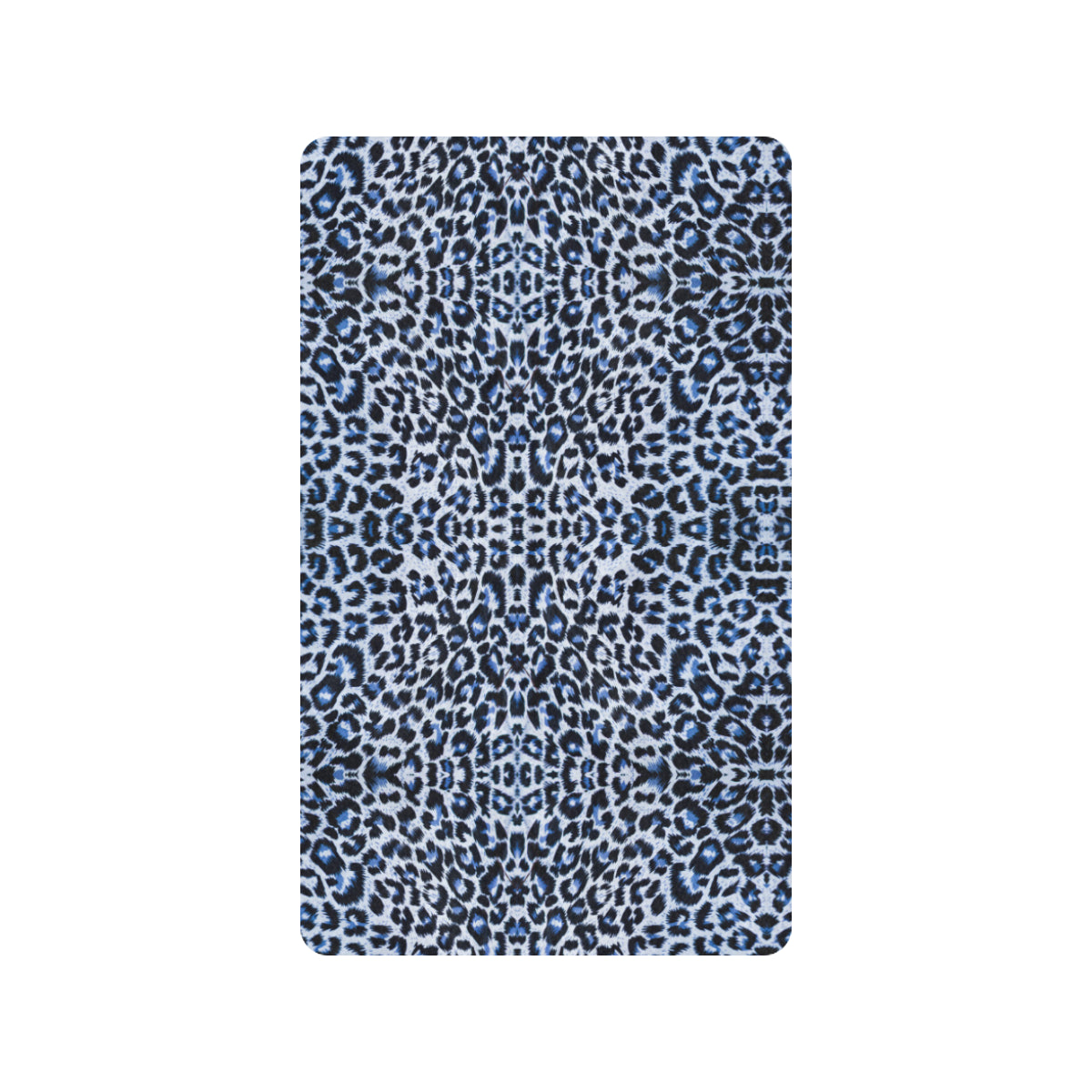 Leopard Blue Skin Print Rubber Doormat
