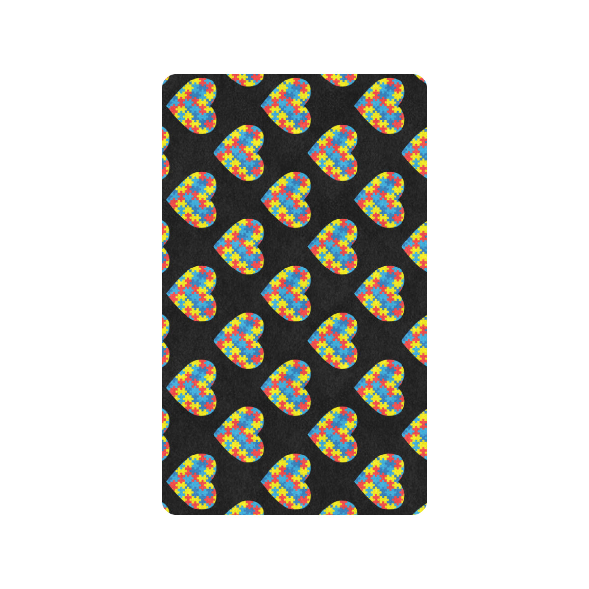Autism Awareness Heart Design Print Rubber Doormat