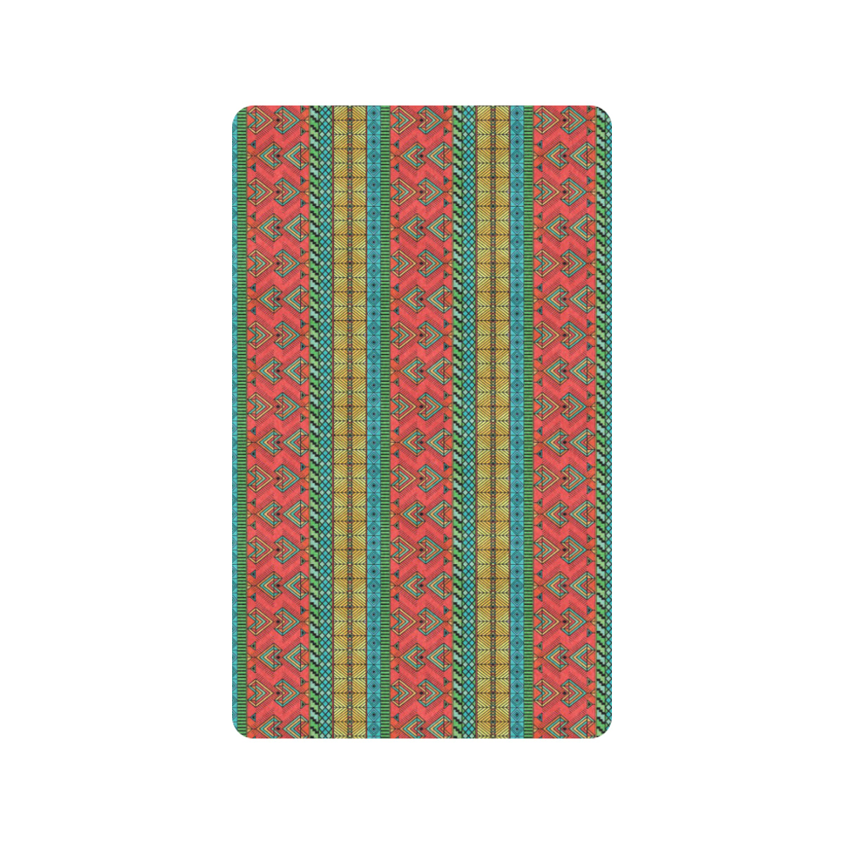 African Colorful Zigzag Print Pattern Rubber Doormat