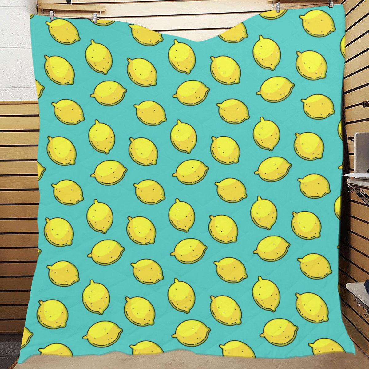 Lemon Pattern Print Design LM04 Premium Quilt