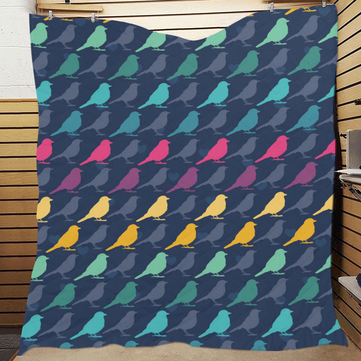 Birds Pattern Print Design 01 Premium Quilt