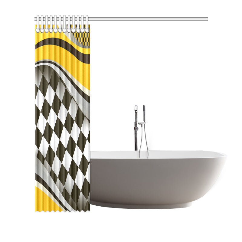 Checkered Flag Racing Style Shower Curtain