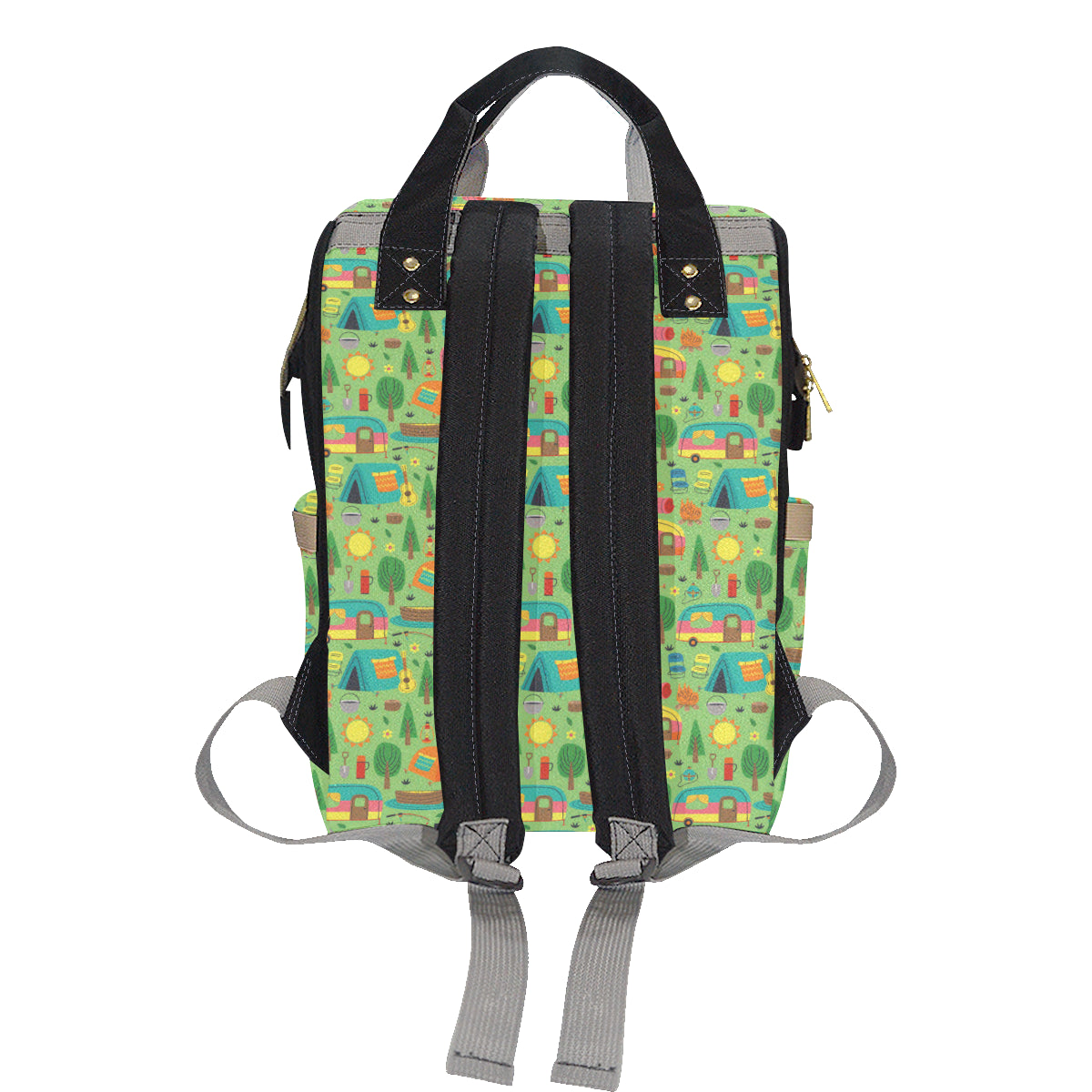Camping Camper Pattern Print Design 04 Diaper Bag Backpack