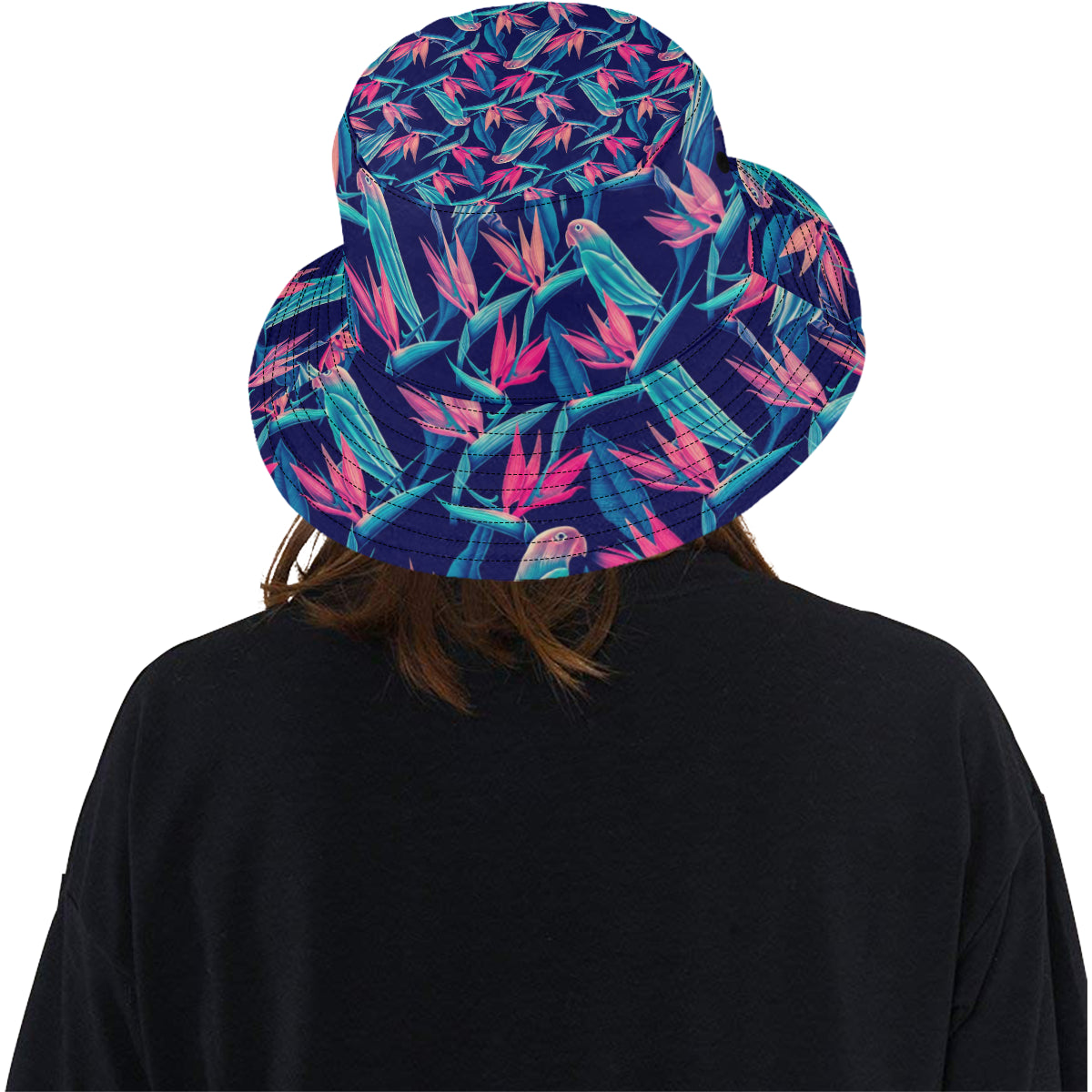 Tropical Flower Pattern Print Design TF024 Unisex Bucket Hat