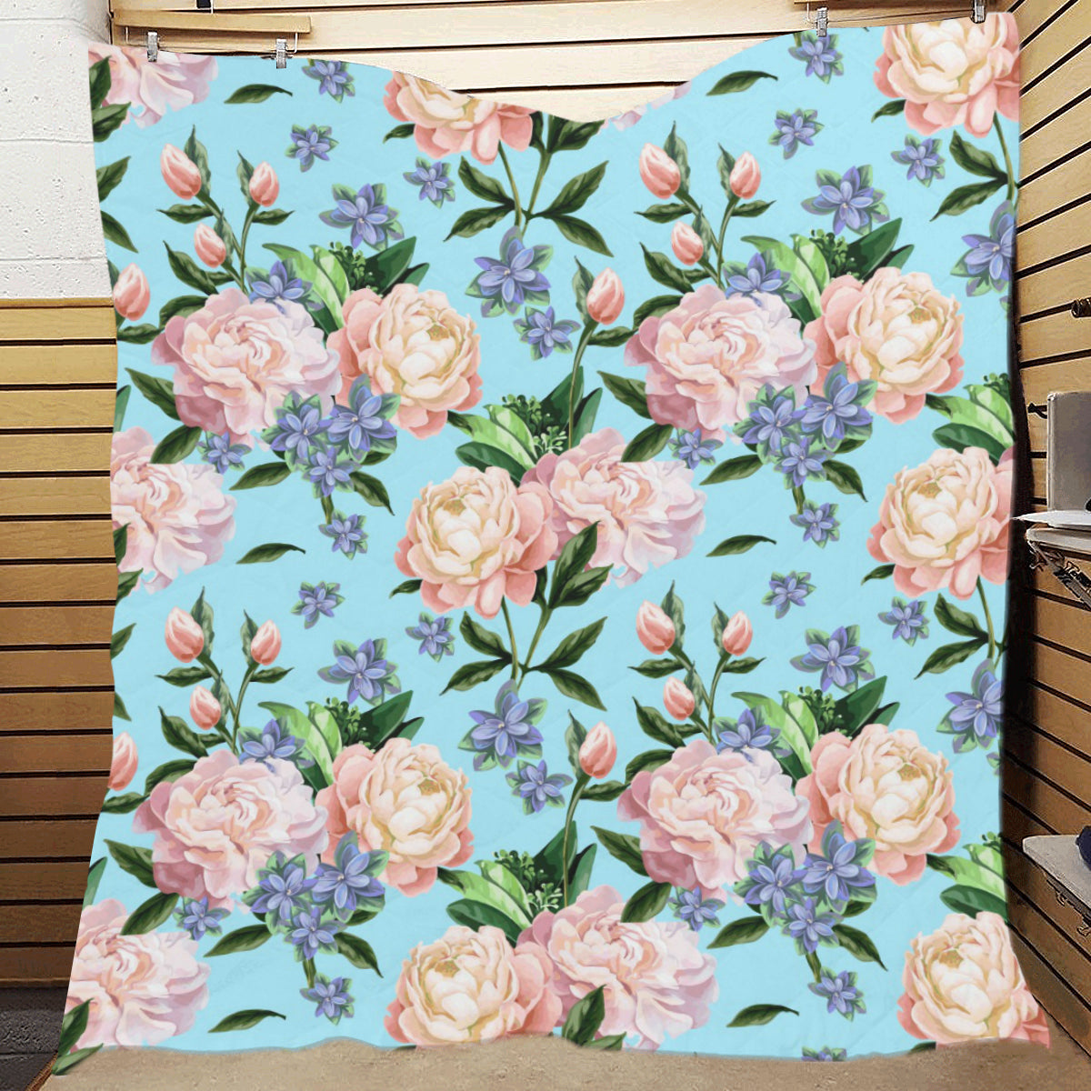 Peony Pattern Print Design PE02 Premium Quilt