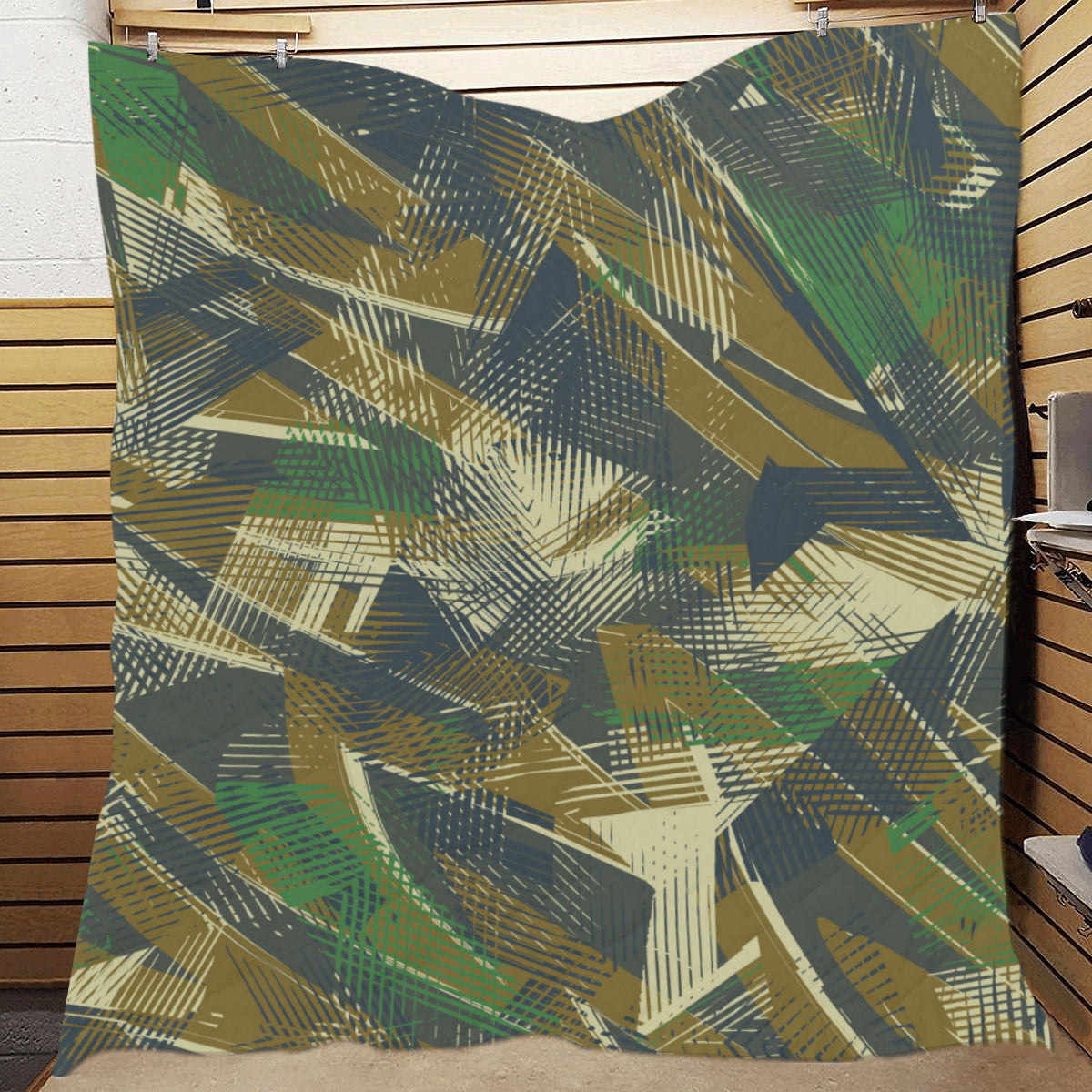 Military Camouflage Pattern Print Design 01 Premium Quilt