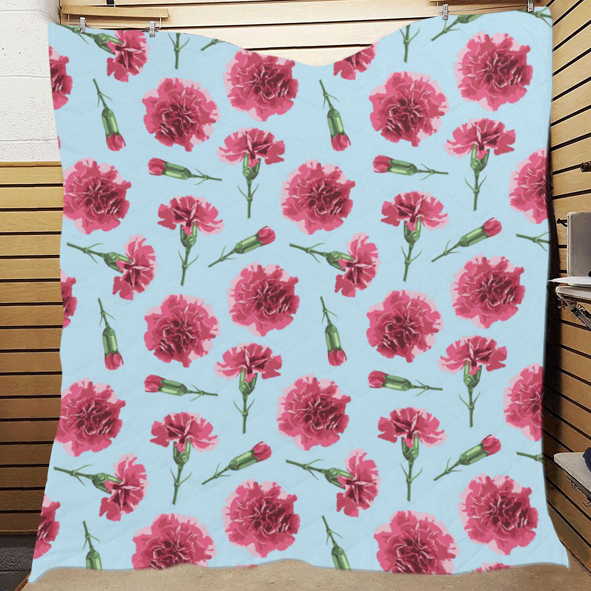 Carnations Pattern Print Design CN01 Premium Quilt