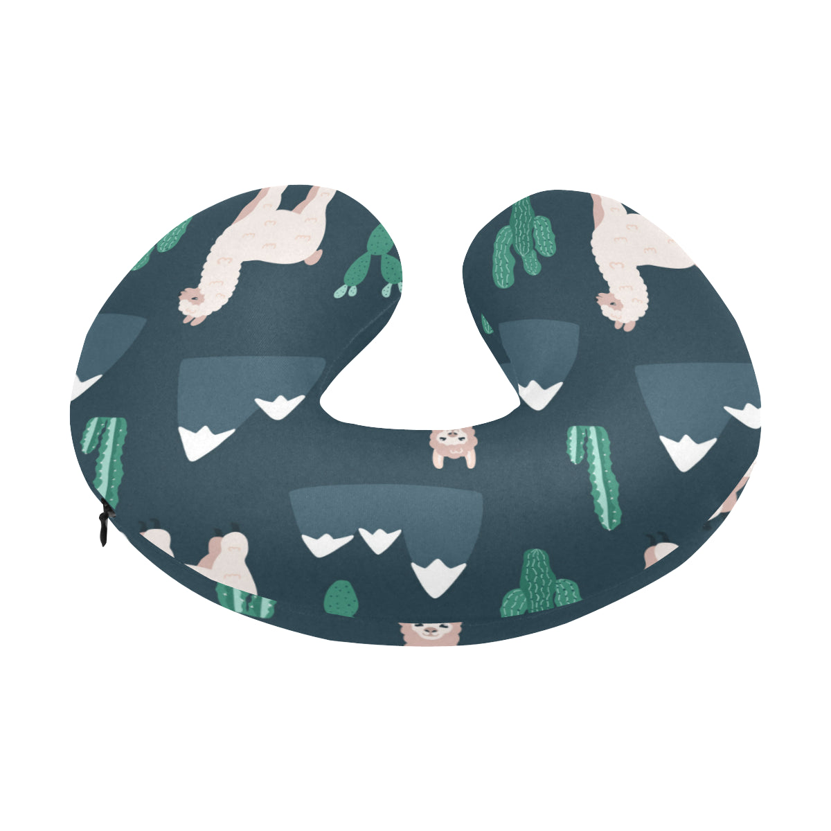 Llama Pattern Print Design 06 U-Shaped Travel Neck Pillow