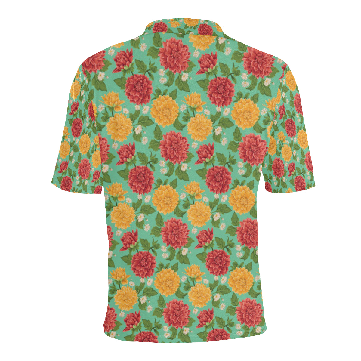 Dahlia Pattern Print Design DH011 Men Polo Shirt