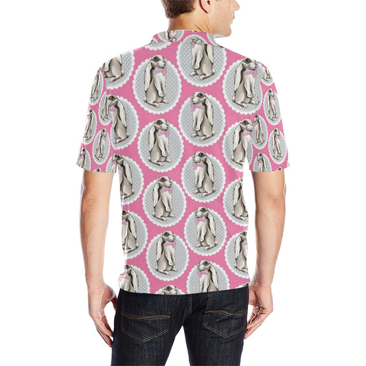 Rabbit Pattern Print Design RB019 Men Polo Shirt