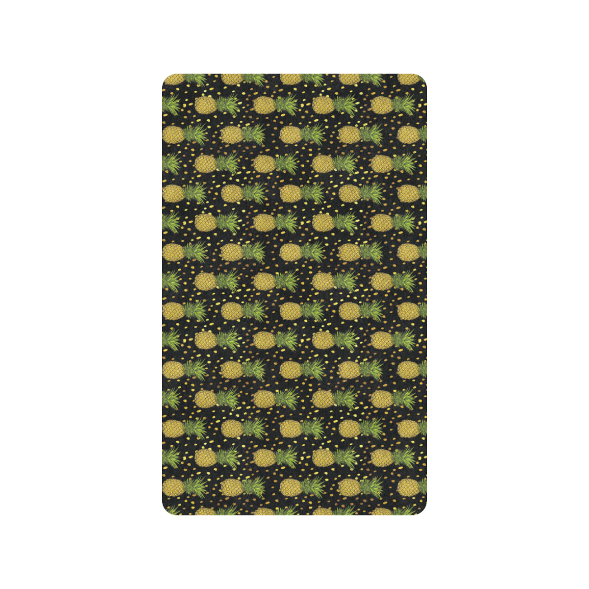 Pineapple Gold Dot Themed Print Rubber Doormat
