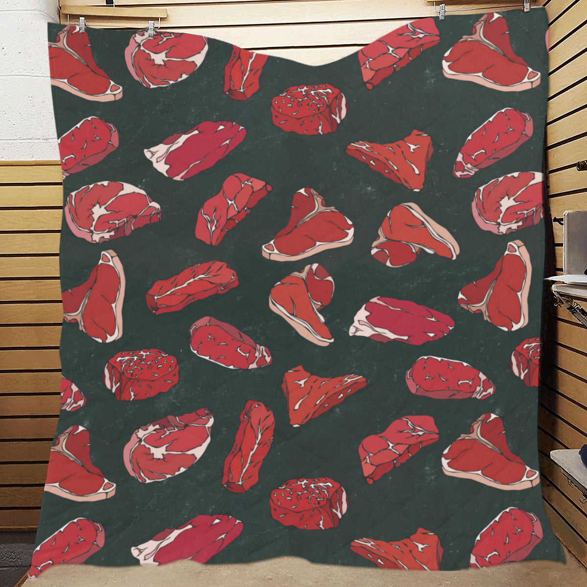 Meat Pattern Print Design 01 Premium Quilt