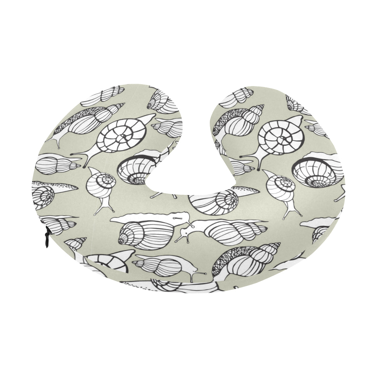 Snail Pattern Print Design 03 U-Shaped Travel Neck Pillow