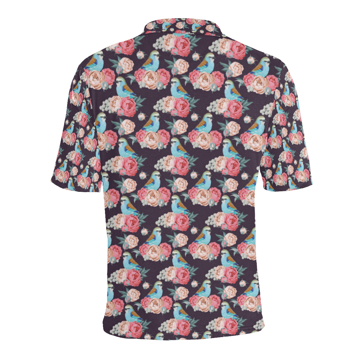 Bluebird Pattern Print Design 02 Men Polo Shirt