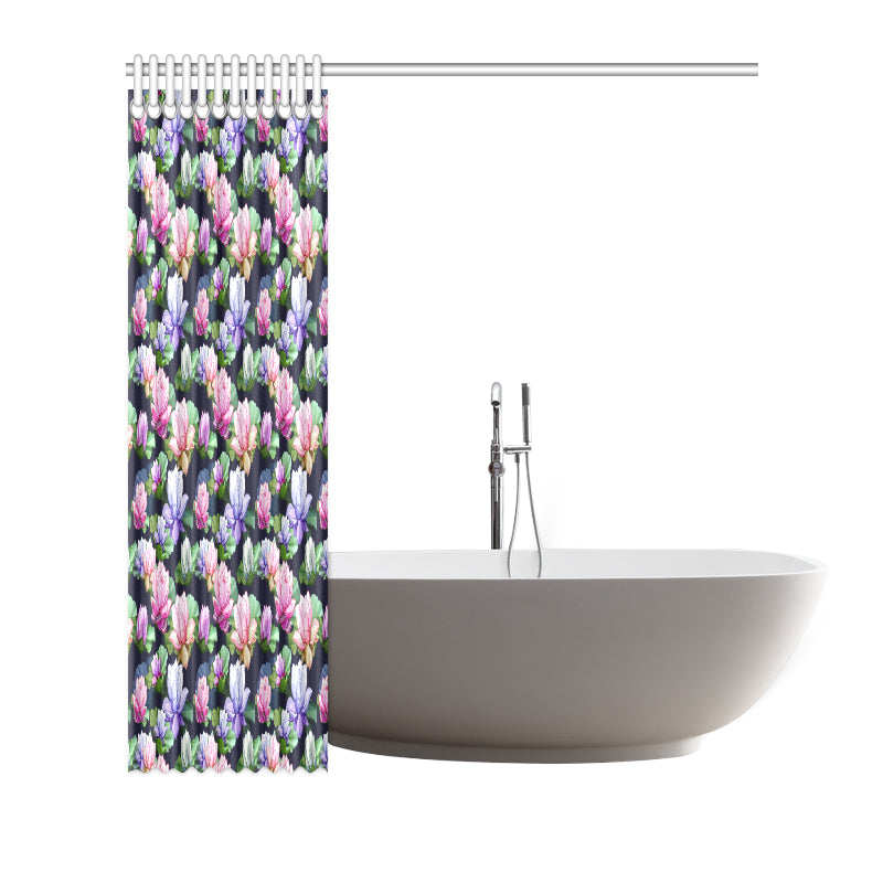 Lotus Flower Print Design Shower Curtain
