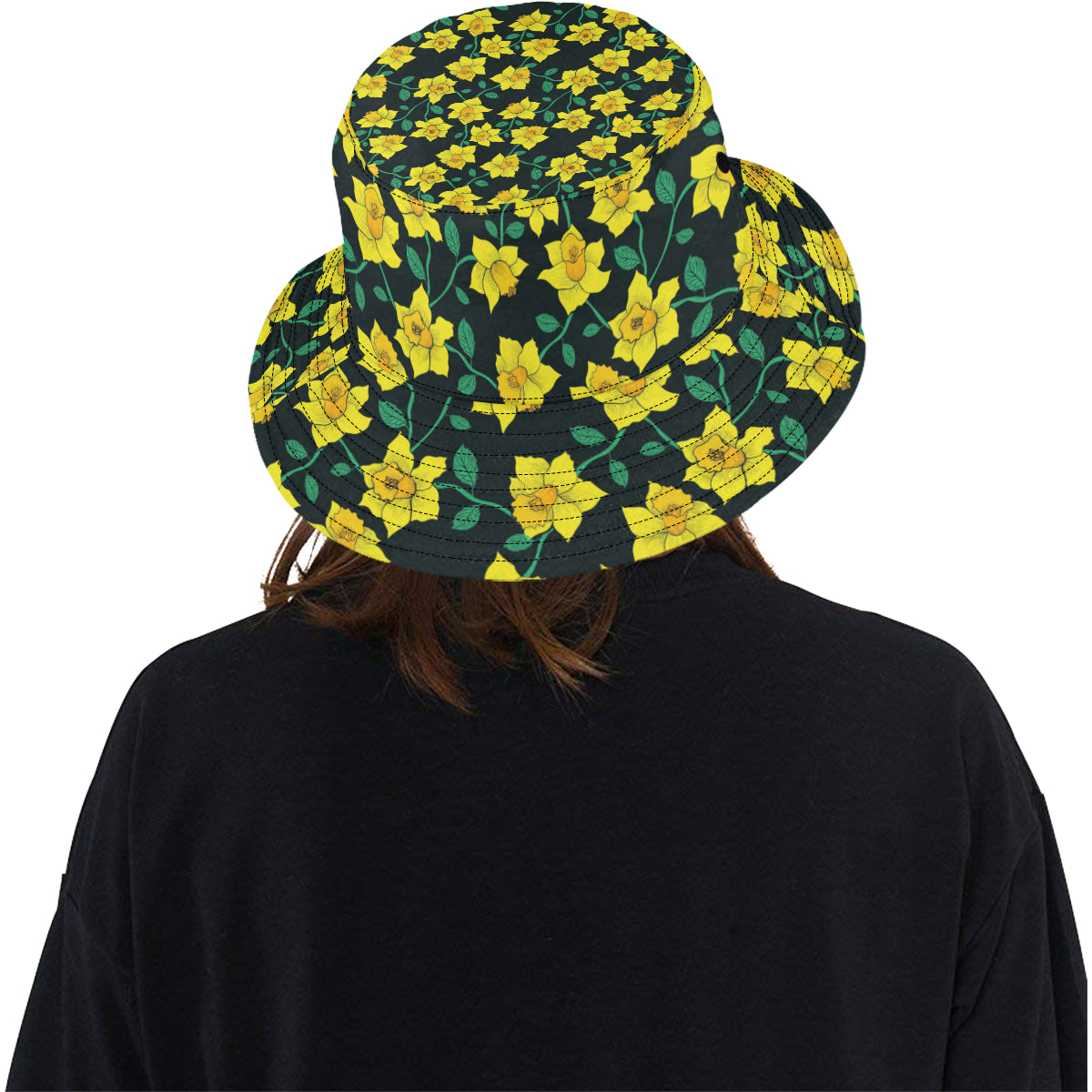 Daffodils Pattern Print Design DF03 Unisex Bucket Hat