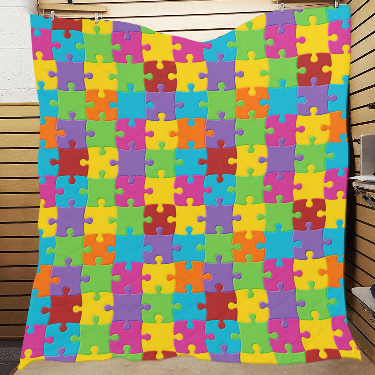 Autism Awareness Pattern Print Design 02 Premium Quilt