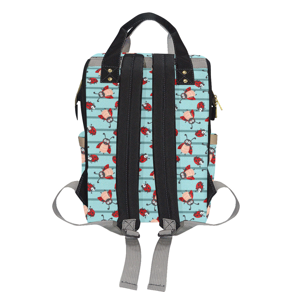 Ladybug Happy Print Pattern Diaper Bag Backpack