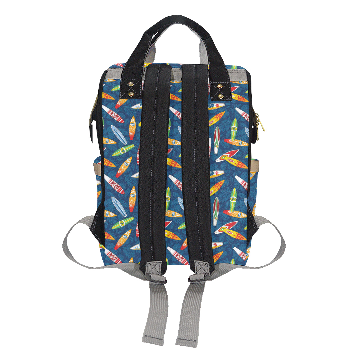 Surfboard Pattern Print Diaper Bag Backpack