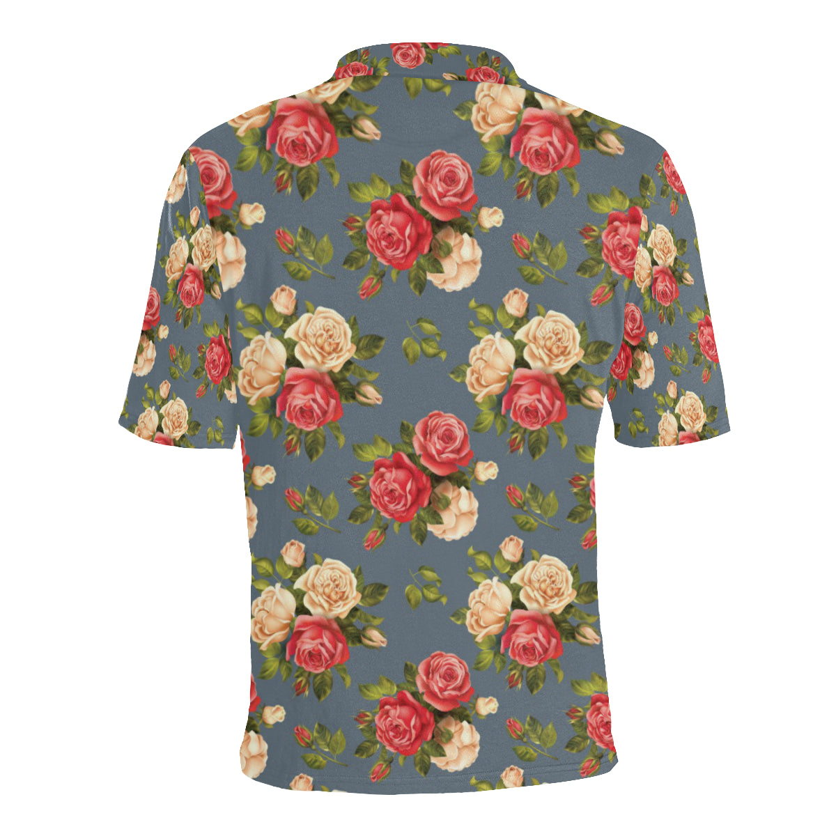 Rose Pattern Print Design RO017 Men Polo Shirt